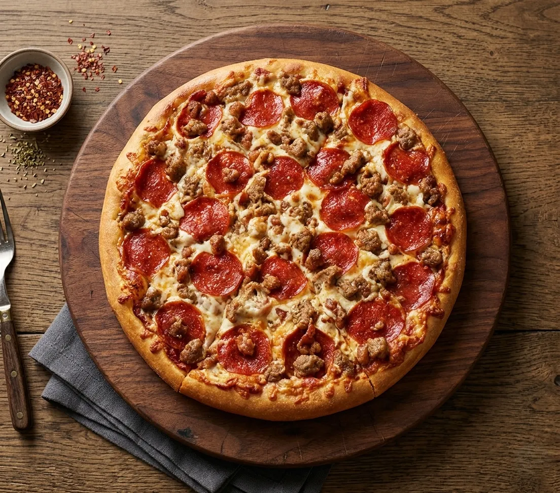 Meat Lovers halal pizza at My Pizza Winnipeg on Sherbrook Street