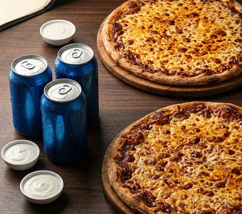 Pizza Meal 7 at My Pizza Winnipeg - 2 halal pizzas, 10 wings, garlic bread, dips and 2 L pop